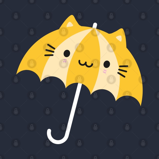 Kawaii Cat Umbrella by marcelinesmith