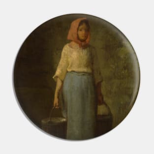 Peasant Girl Returning From The Well by Jean-Francois Millet Pin