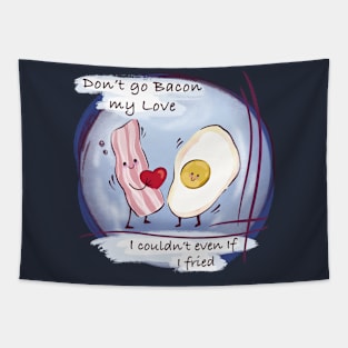 funny Bacon & egg Valentine's day Tapestry