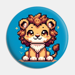 Cute Lion Pixel Art Pin