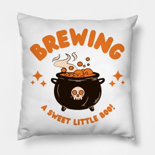 Brewing a Sweet Little Boo!" Halloween, baby, Pregnancy Announcement Pillow