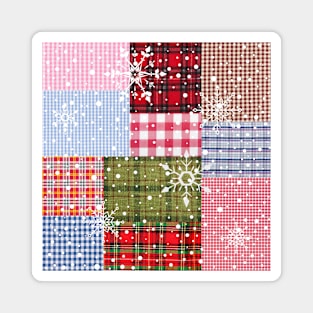 Christmas checkered pattern. Magnet