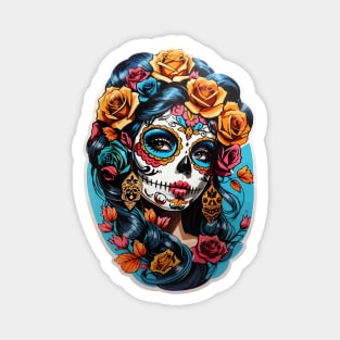 Sugar Skull girl, Dia de los Muertos Magnet