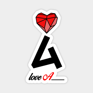 Initial love letter A for valentine Magnet