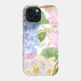 Watercolour Hydrangea Circle Phone Case