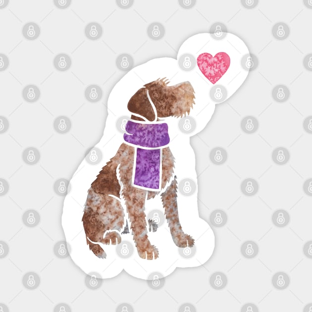 Watercolour German Wirehaired Pointer Magnet by animalartbyjess