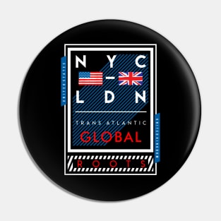 New York and London Pin