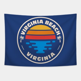 Retro Virginia Beach Virginia Vintage Beach Emblem Tapestry