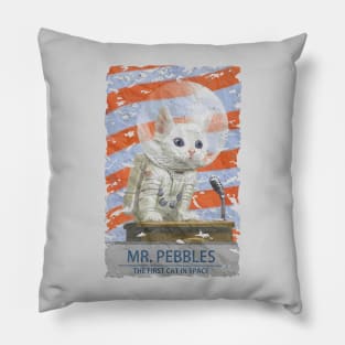 Mr Pebbles, First Cat in Space Pillow