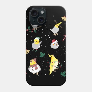 christmas cockatiel doodle pattern Phone Case