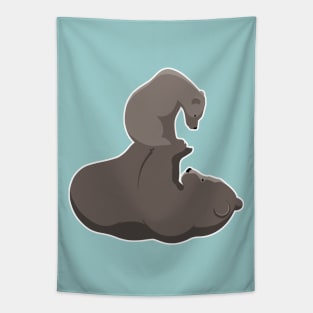 Mama Bear and Baby Motherhood Papa Bear and Cub Fatherhood Tapestry