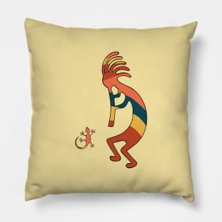 Kokopelli with Gecko Pillow