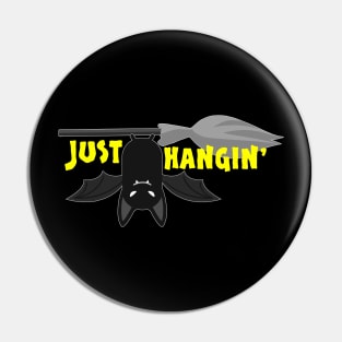 Just Hangin' Bat and Broomstick Pin