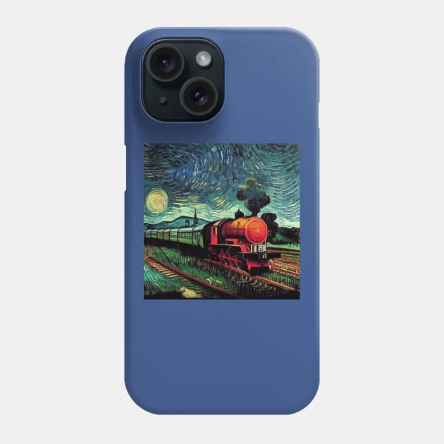 Starry Night Wizarding Express Train Phone Case by Grassroots Green