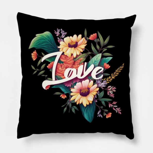 Love with Floral Pillow by i2studio