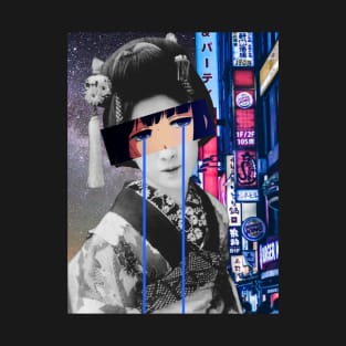 Aesthetic  Anime Neon Geisha T-Shirt