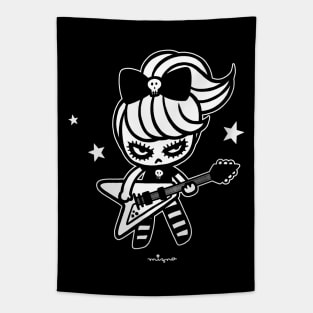 Rock Girl Black Tapestry