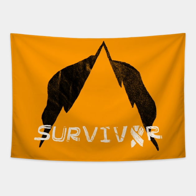 Cancer Survivor Mountain Tapestry by bunsnbells