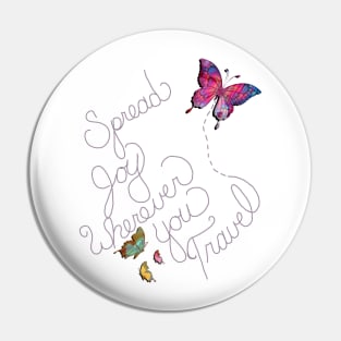 Inspirational Quote SPREAD JOY WHEREVER YOU TRAVEL Motivational Butterfly Graphic Home Decor & Gifts Pin