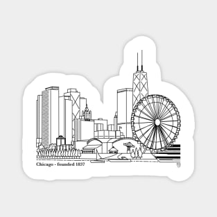 Chicago Navy Pier Outline Magnet