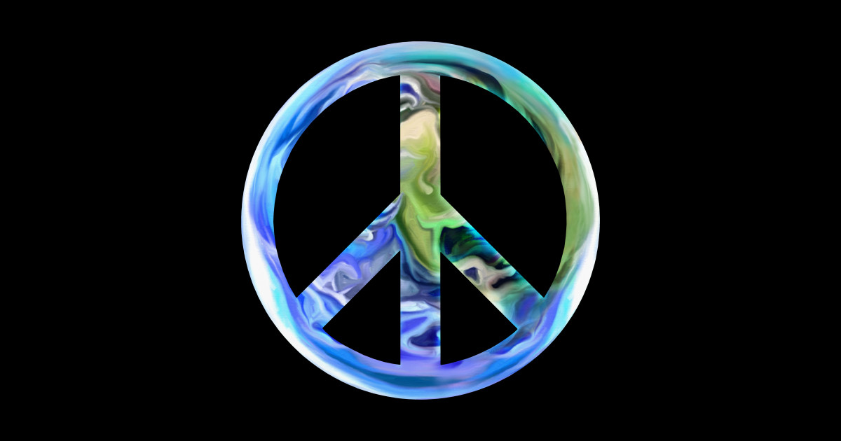 Harmony World Earth Peace Sign World Peace Sticker TeePublic