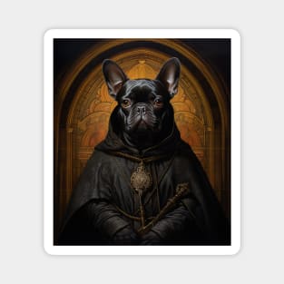 Pious French Bulldog - Medieval French Monk Magnet