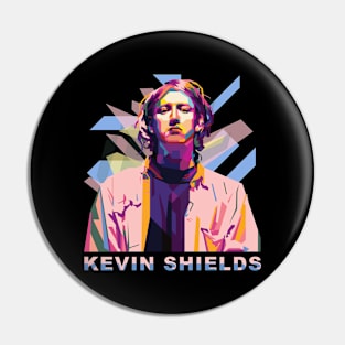 Kevin Shields In Wpap Pop Art Pin