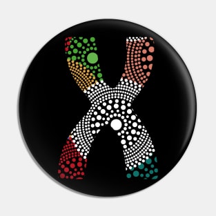 X Aboriginal Letter Pin