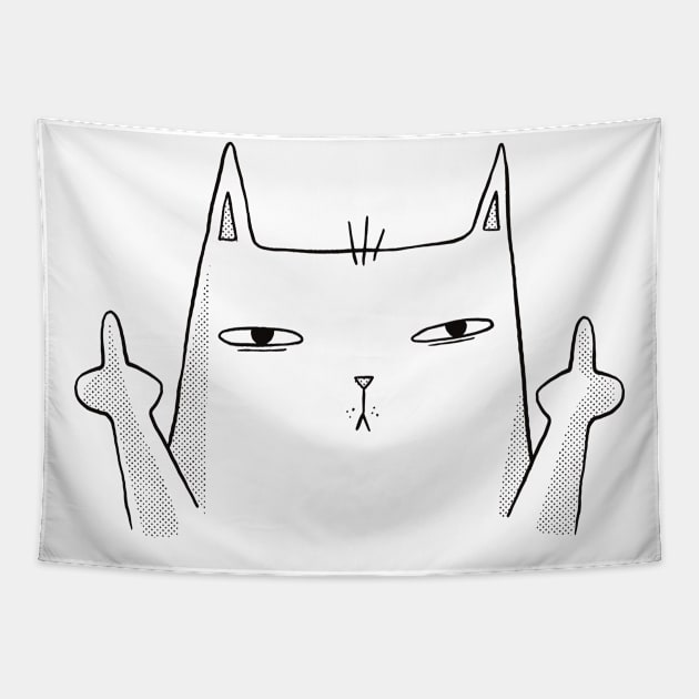 Cat's Give No Fucks Tapestry by NobleTeeShop