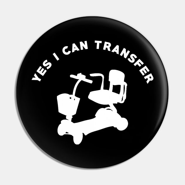 Yes I Can Transfer Mobility Scooter Amusement Park Pin by charlescheshire