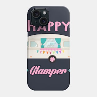 Happy Glamper - Pink Glam Camper Trailer RV Camping Phone Case