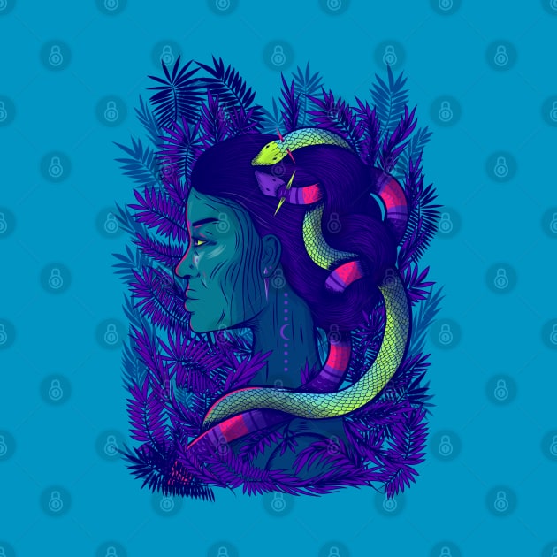 Woman with snakes by Priscila Floriano