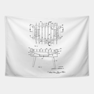 Soccer Table Vintage Patent Hand Drawing Tapestry