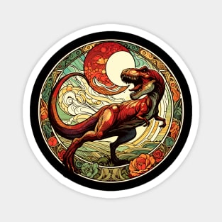 T-Rex Dinosaur Art Nouveau Tyrannosaurus Rex Magnet