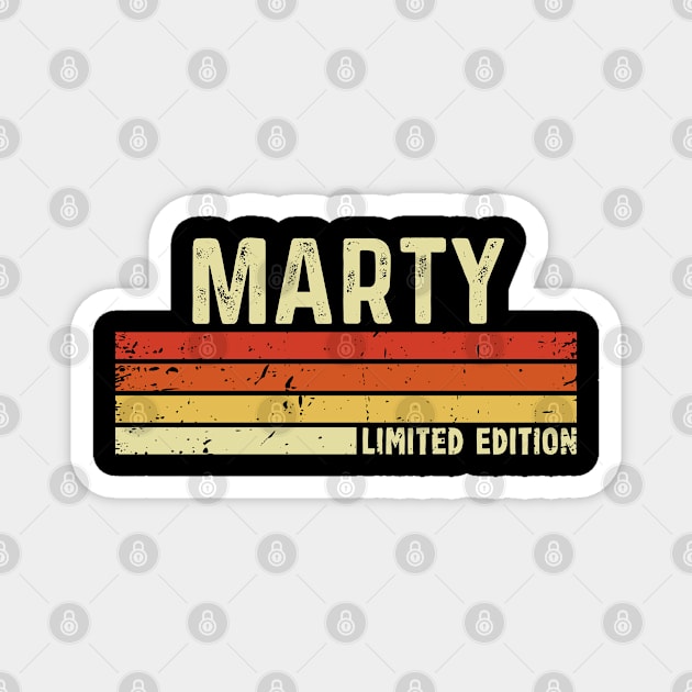 Marty Name Vintage Retro Limited Edition Gift Magnet by CoolDesignsDz