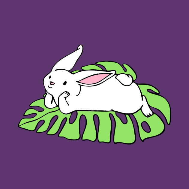 Monstera Leaf Bunny II by natelledrawsstuff