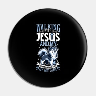 Jesus and dog - Canadian Eskimo Dog Pin