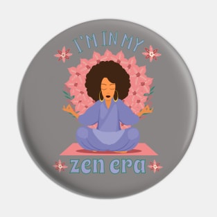 Zen Era Afro Woman Meditating Pin