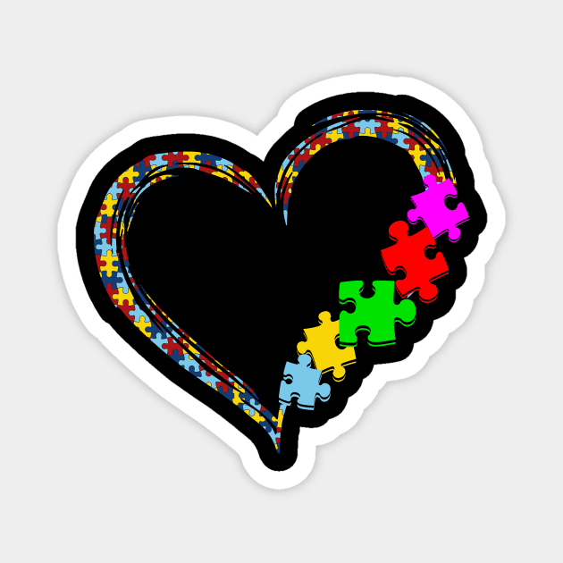 Puzzle Piece Autism Heart Magnet by Komlin
