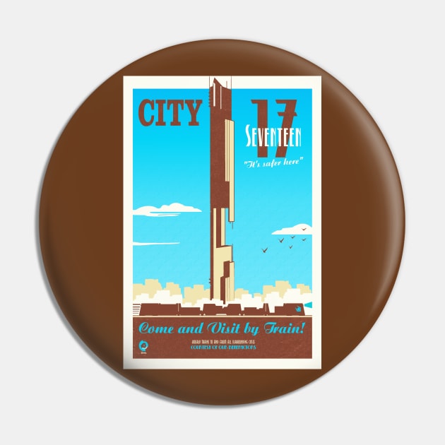 Visit City 17 (blue/brown) Pin by cunningmunki