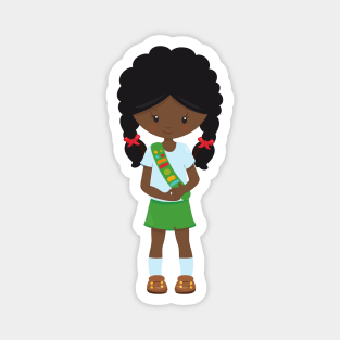 Girl Scout, African American Girl, Cute Girl Magnet