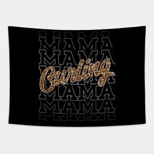 Curling Mama Leopard Print Curling Player Mom Tapestry