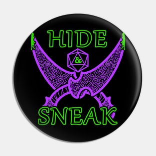 Hide and Sneak Rogue Thief Class Poison Daggers Funny Dungeon Tabletop RPG Pin