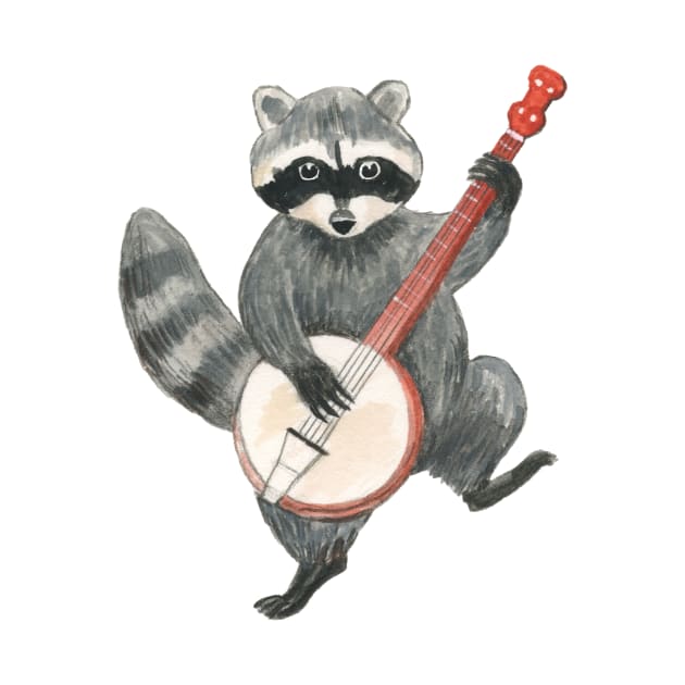 Banjo playing raccoon by AlisonKolesar