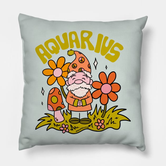 Aquarius Gnome Pillow by Doodle by Meg