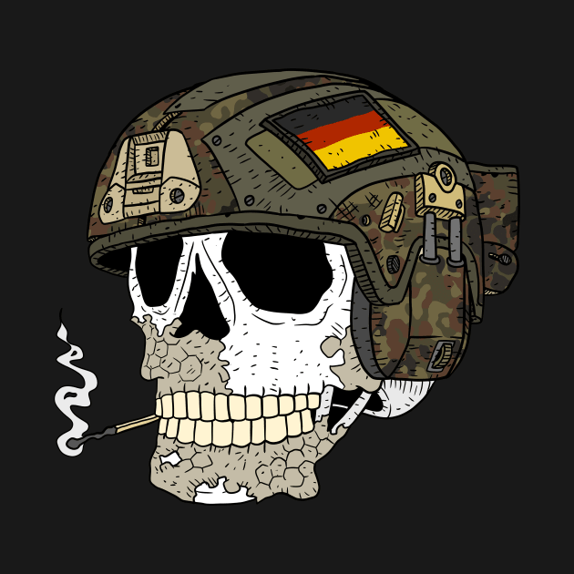 a bundeswehr skull with a flecktarn helmet. by JJadx