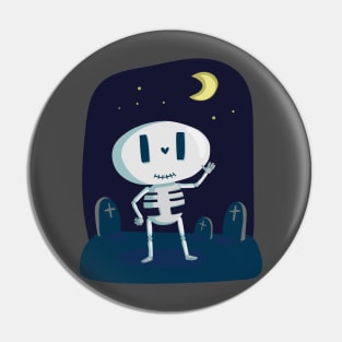 Happy Skeleton Pin