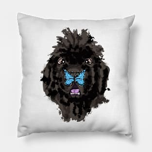 Newfoundland and blue butterfly Pillow