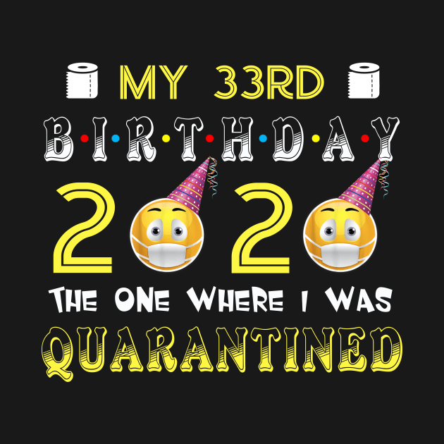 my 33rd Birthday 2020 The One Where I Was Quarantined Funny Toilet Paper by Jane Sky