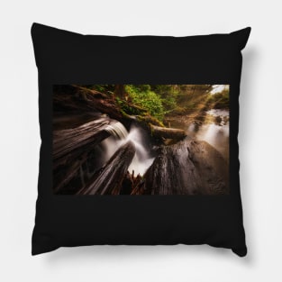 Secret Waterfall in the Forest Pillow